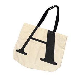 The Atlantic Magazine Journalism Member Letter Beige Canvas Tote Bag